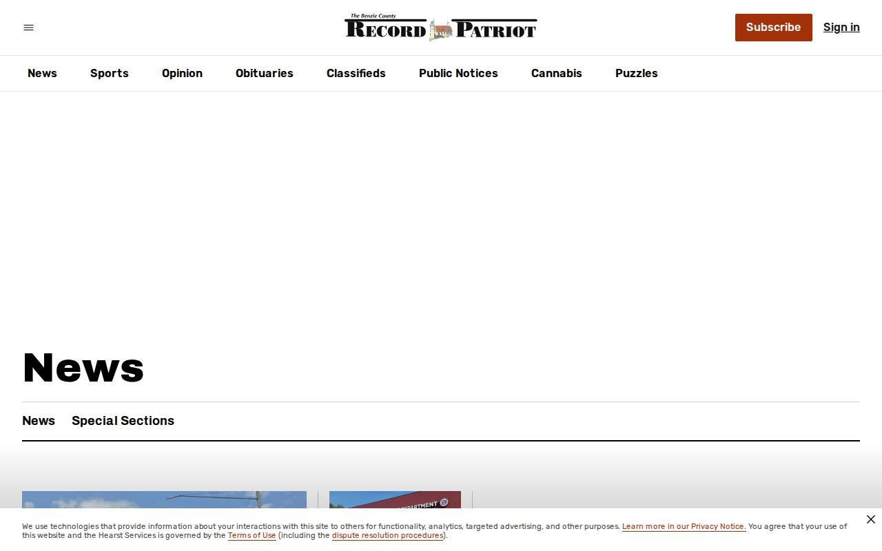 Benzie County crime news section from Record Patriot